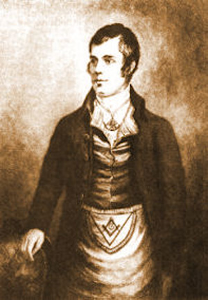 Robert Burns' Portrait with Masonic Jewel
